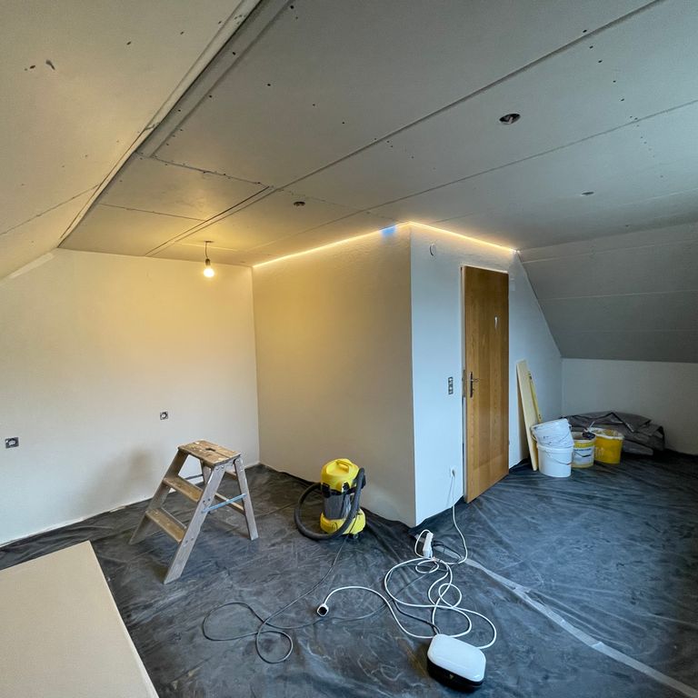 Trockenbau und Malerarbeiten: 40 m²; Ein Raum; Wände, Decken